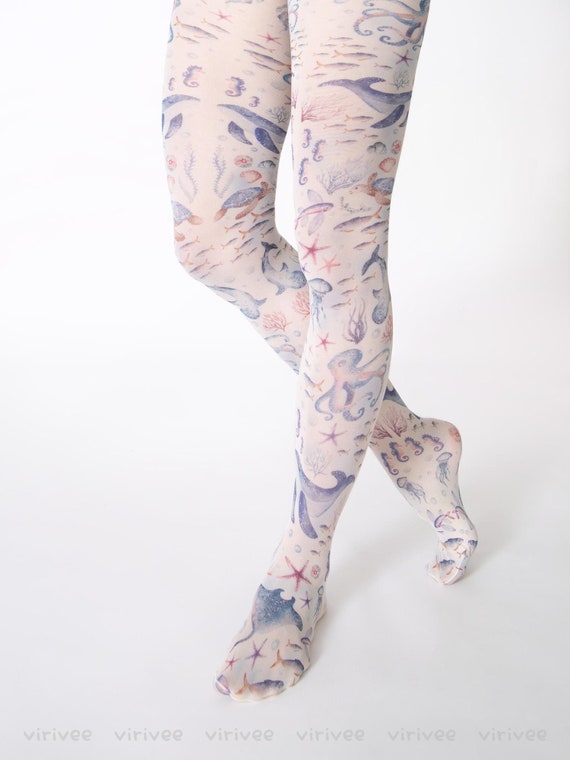 Sea Life Tights for Women, Ocean Themed Clothing - Etsy