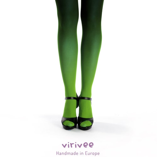 Green Black Opaque Ombre Tights for Women for Cosplay - Etsy