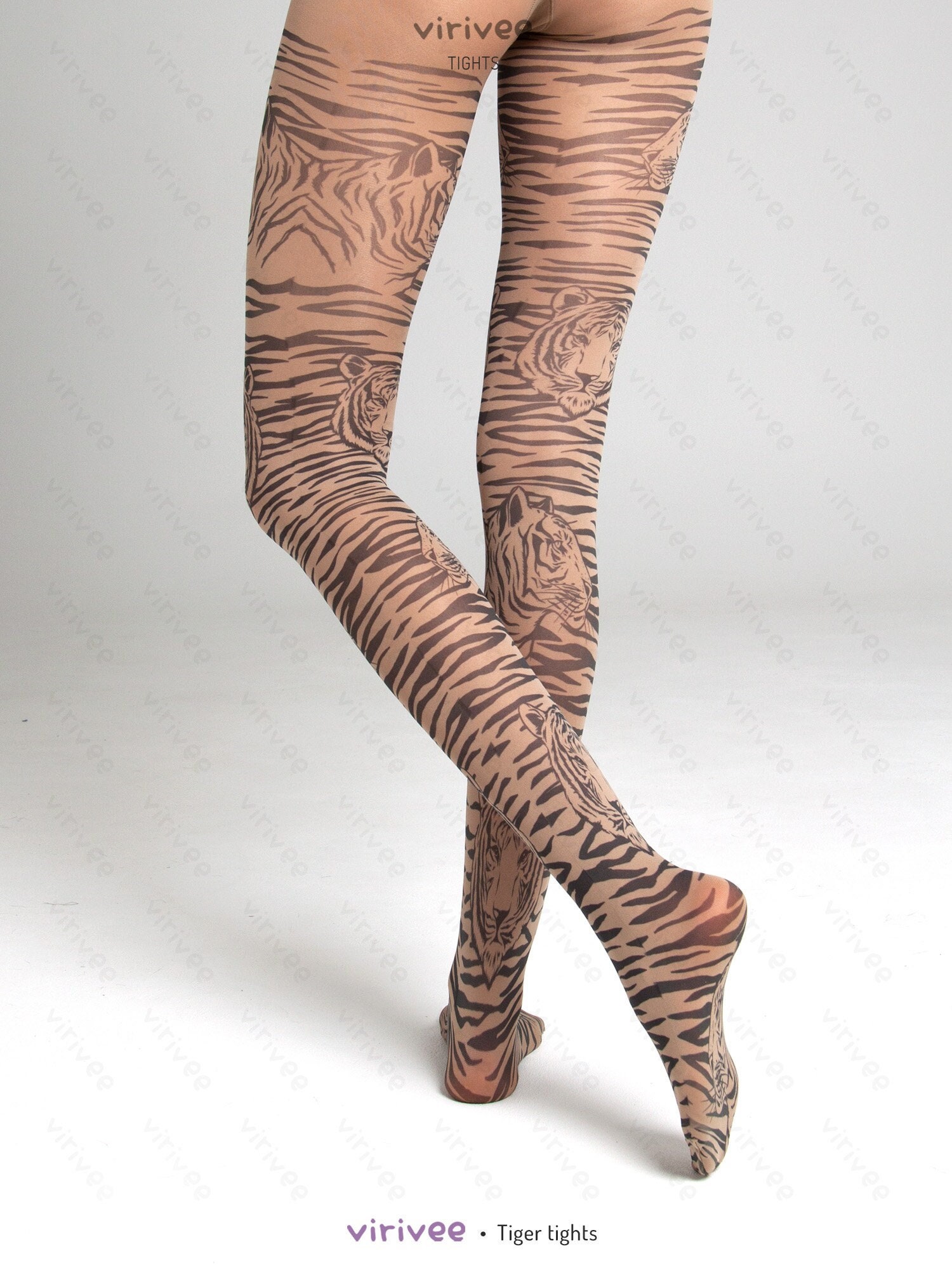 Opaque Tiger Print Footless Tights, Tiger-OS : : Clothing, Shoes &  Accessories