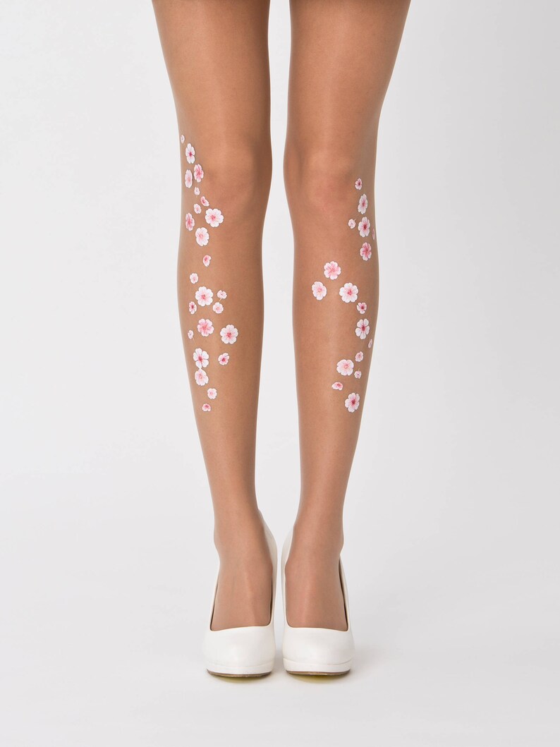 Wedding Tights Sakura Cherry Blossom Floral Tights for the Etsy Canada