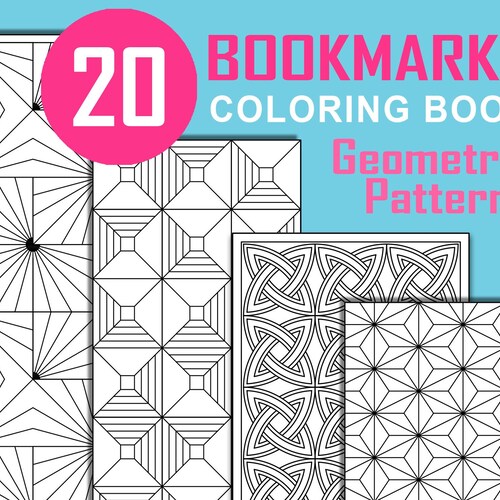 20 Bookmarks Coloring Pages Extreme Anti-stress Patterns | Etsy Canada