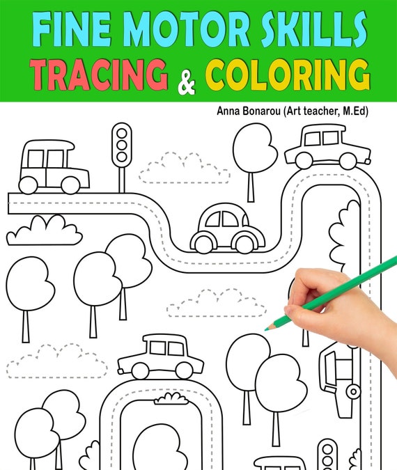 Pencil Control for Preschool, Tracing and Coloring Book, Fine