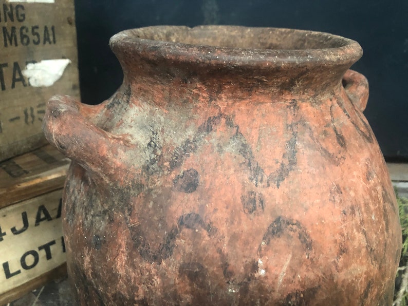 Old Antique Red Clay Vessel rustic Bowl antique Vlay Pitcher Etsy