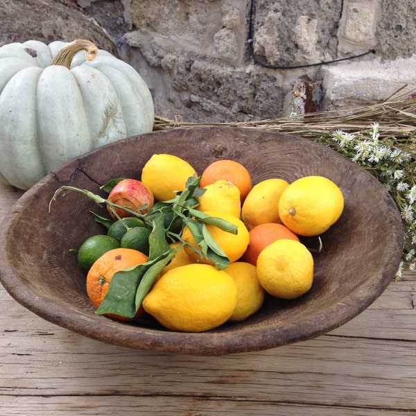 Primitive  Round Wood Dough bowl