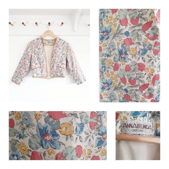 RARE ANNA BELINDA Floral 1970s cotton jacket ~ s x
