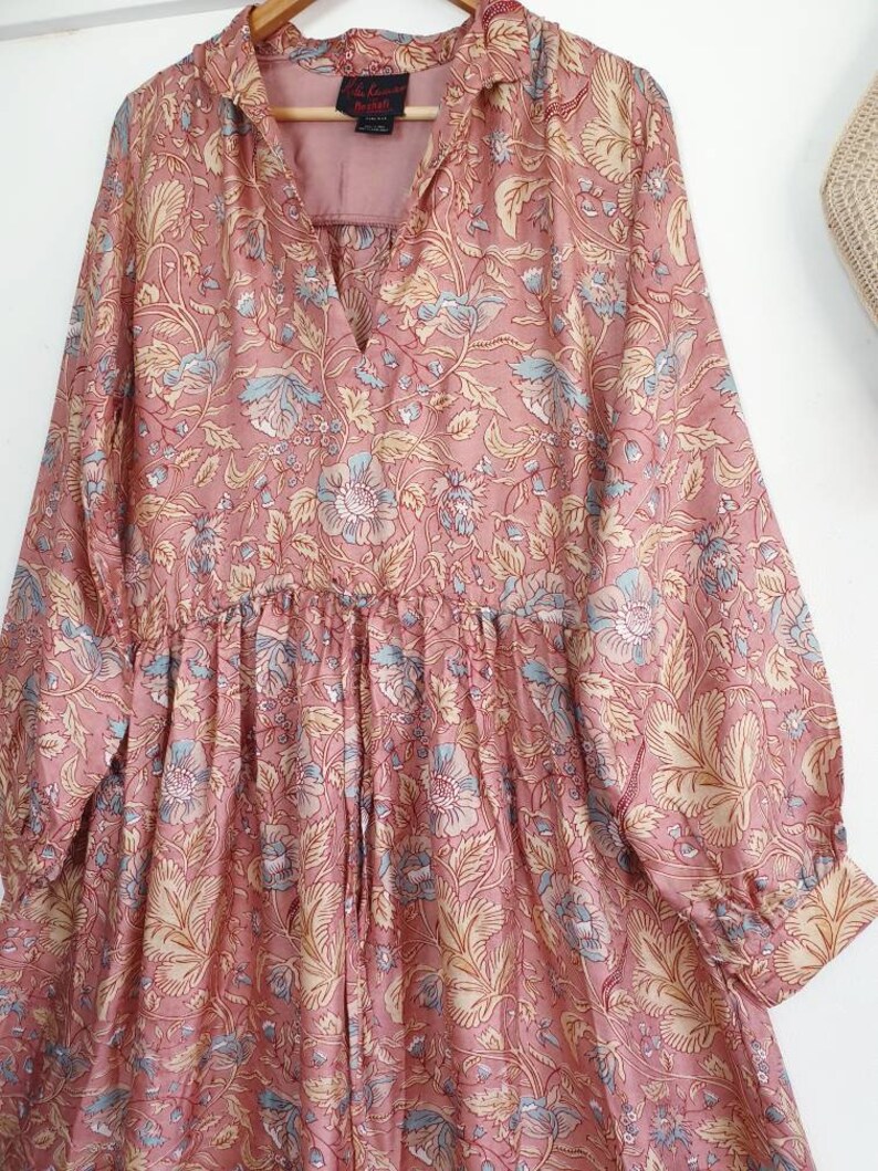 Vintage floral Ritu Kumar Roshafi Indian silk dress | Etsy