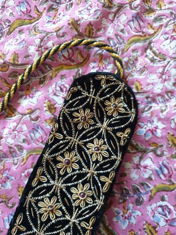 Vintage 1960s zardozi embroidered belt ~ Indian v… - image 6