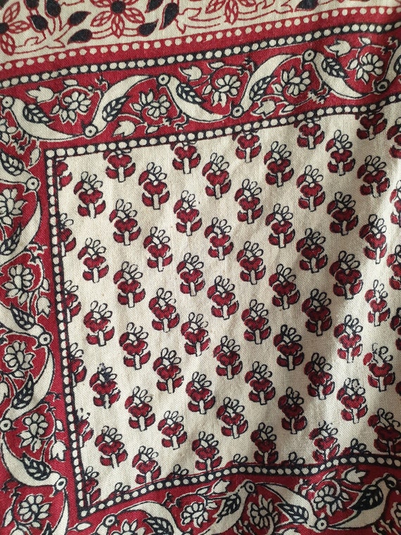 1970s Indian cotton hand blocked maxi wrap skirt … - image 8