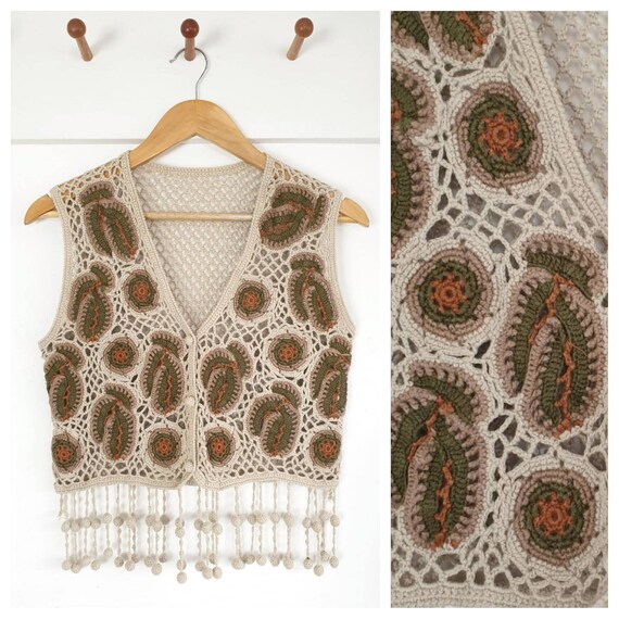 Crochet waistcoat ~ granny square vest Boho Hipp