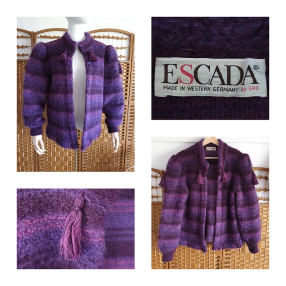 1980s German Escada mohair cardigan ~ wool sweate… - image 1
