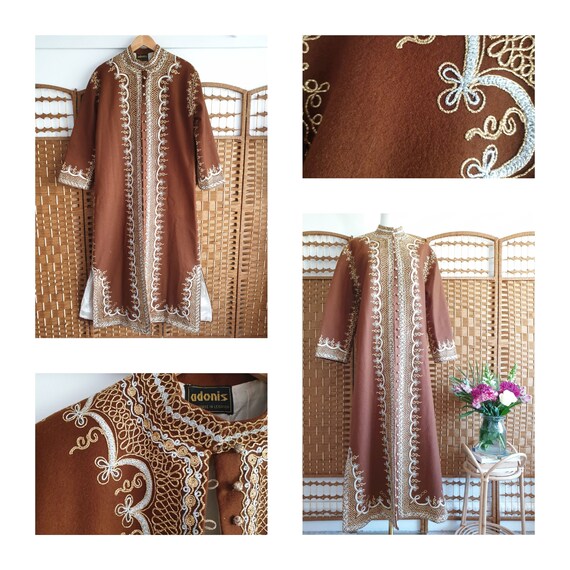 Vintage / antique Lebanese wool coat hippy ethnic h… Gem