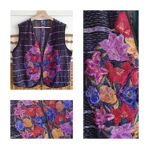 Hand made Guatemalan woven cotton waistcoat vest ~ Bolivian South American Boho Hippie Ethnic / 1990S / m l xl
