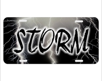 Black Lightning Personalized License Plate Auto Car Tag Custom