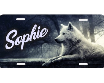 EXMENI Blue Wolf License Plate Frame Fantasy Wild Animal License Plate Holder Cool Magic Wildlife Aluminum Metal License Plate Frame Tag Novelty Car License Plate Covers for US Vehicles EXMENI Blue Wolf License Plate Frame Fantasy Wild Animal License Plate Holder Cool Magic Wildlife Aluminum Metal License Plate Frame Tag Novelty Car License Plate Covers for US Vehicles