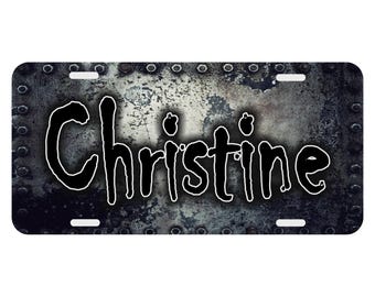 Custom License Plate "Christine" Metal Print Background Auto Car Tag Front Novelty Custom