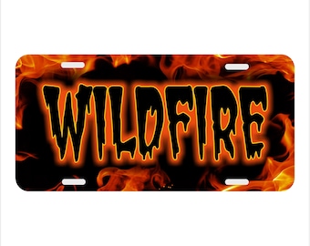 Flames Orange Personalized Auto Car Tag Front Novelty Plate Custom