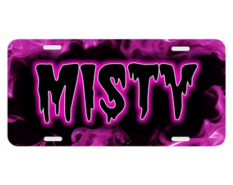 Flames Pink Car Tag Front Novelty Plate Custom Personalized Auto Accessory