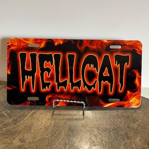 Flames Personalized License Plate Orange Fire Black Auto Car Tag Monogram