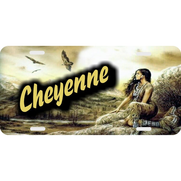 Personalized License Plate Native American, Monogrammed Car Tag, Indian Maiden, Auto Tag, Car Tag