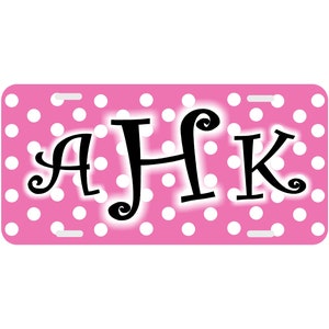 Polka Dots License Plate Personalized Car Auto Tag Monogrammed Custom Small Dots