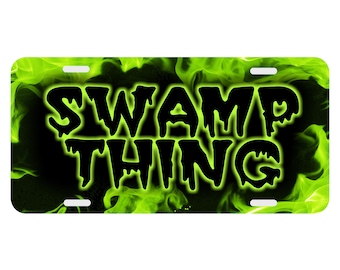 Flames Green Car Tag Front Novelty Plate Custom Personalized Auto Accessory