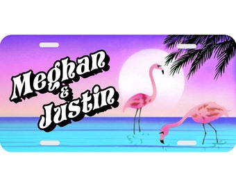 Pink XiongYe Chen Durable Aluminum License Plate 12 X 6Metal Personalized car tag Beautiful Flamingos Decorative Front Plate Car Tag 4 Holes Pink XiongYe Chen Durable Aluminum License Plate 12 X 6Metal Personalized car tag Beautiful Flamingos Decorative Front Plate Car Tag 4 Holes