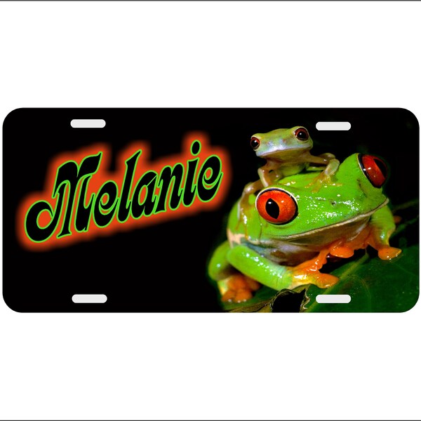 Frogs License Plate Personalized Monogrammed Auto Tag, Car Tag, Custom