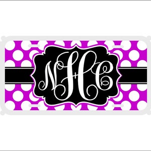 Berry Polka Dots License Plate Personalized Monogrammed Auto Car Tag
