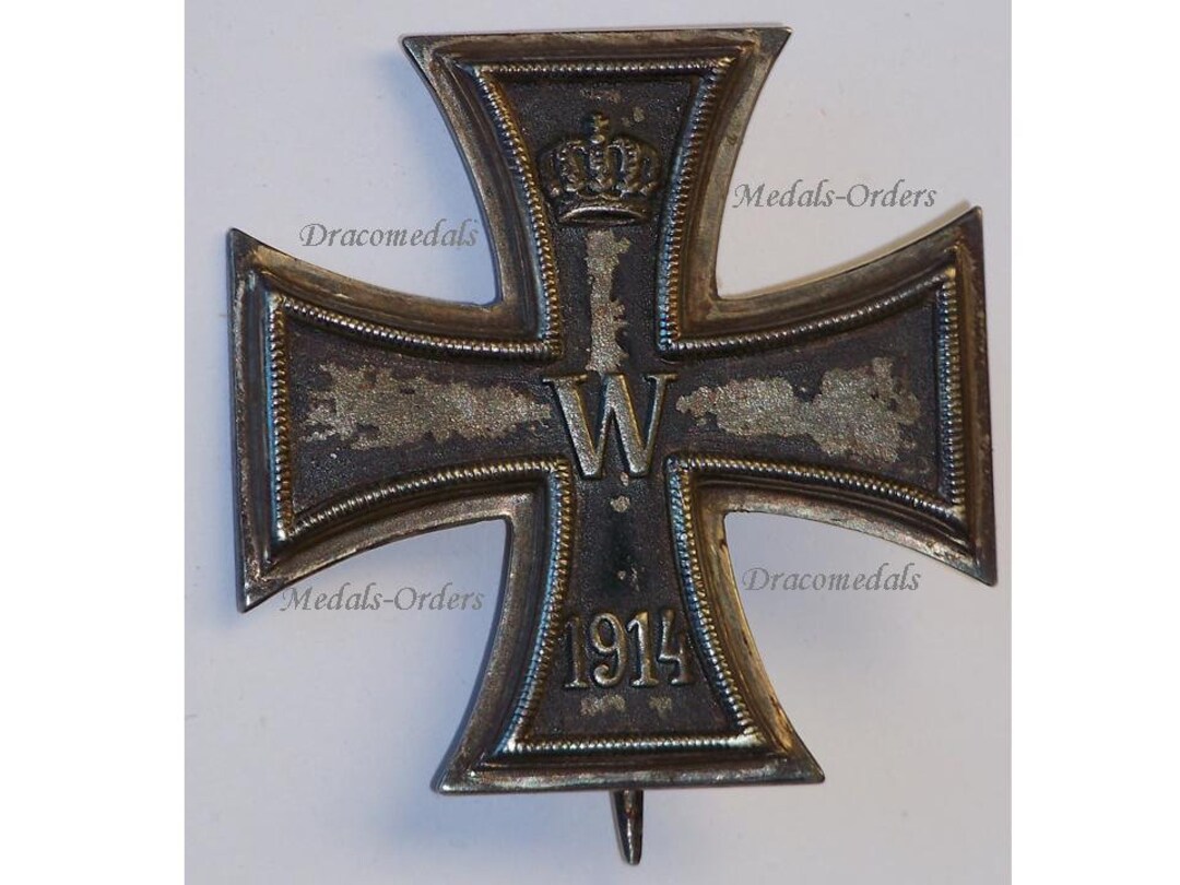 Germany WW1 Military Medal Iron Cross 1 Class EK1 Maker KO Decoration Merit WWI 1914 1918 Kaiser