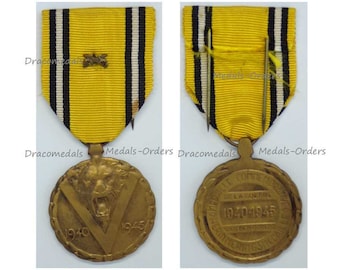 Belgium WW2 Victory Commemorative Medal Military Service Combatants Sword Citation Decoration War 1940 1945 Belgian Award