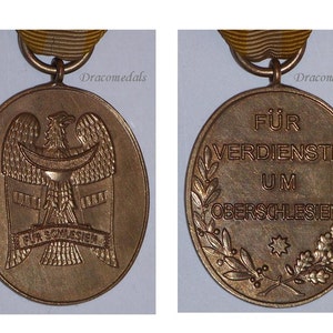 Germany WW1 Military Medal Freikorps Upper Silesia Service 1921 Commemorative Service Decoration Award German image 2