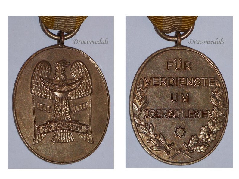 Germany WW1 Military Medal Freikorps Upper Silesia Service 1921 Commemorative Service Decoration Award German image 2