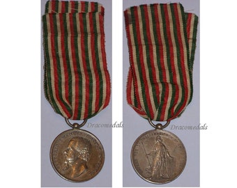 ITalian War Independence Silver Military Medal 1859 1865 Unity Uification Italy United Canzani Decoration Award King Vittorio Emmanuele