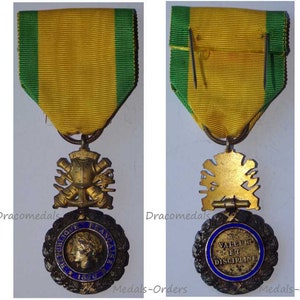 MILITARY MEDAL 1870 - SILVER ENAMEL - VALEUR ET DISCIPLINE - Médaille  Militaire, 3rd Republic, 1870 - 1940