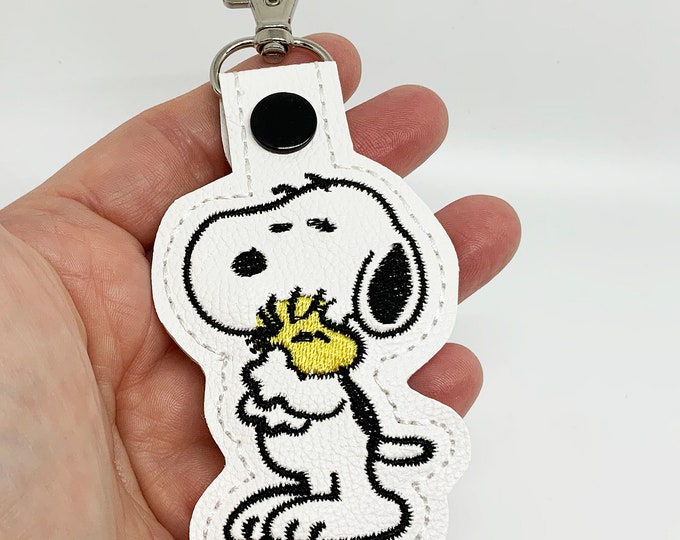 Peanuts Snoopy Woodstock Fob Keychain, Snoopy Woodstock Zipper Pull, Woodstock Snoopy Embroidery ...