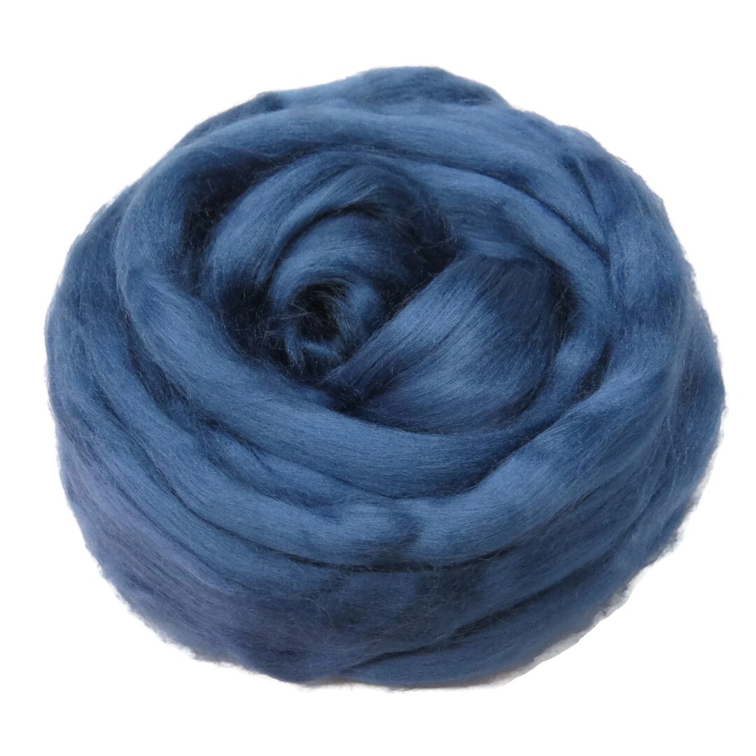 Blue Roving 1 Oz (28g) Mulberry Silk Roving AA, Color: Denim Blue - Etsy