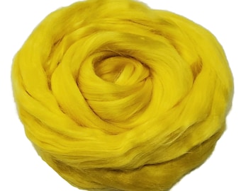 Viscose Fiber for felting ,spinning, paper making and art batts . color: Sun