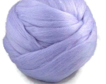 Merino wool roving 19 microns,  Color: Lavender