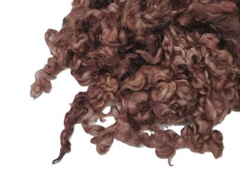 1oz, Wensleydale wool locks, color: Auburn Brown,  ADF-6