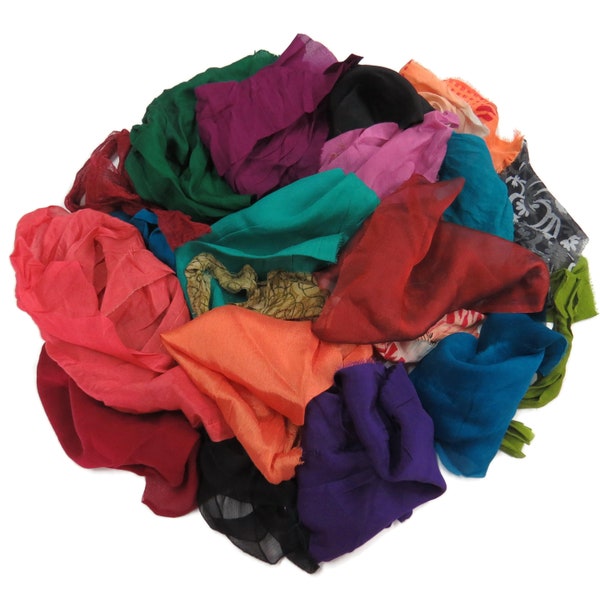 Silk chiffon fabric Scraps Remnants Kits ,color: Multi  Color