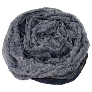 Silk printed crinkle chiffon fabric scarf for nuno felting , 17X84 inches  (SCA-21)