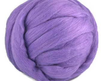 Superfijne merinoswol roving, kleur: Violet