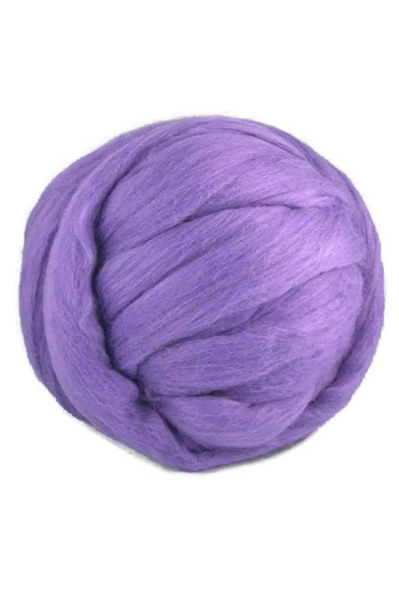 Superfine Merino wool roving,Color: Violet image 1