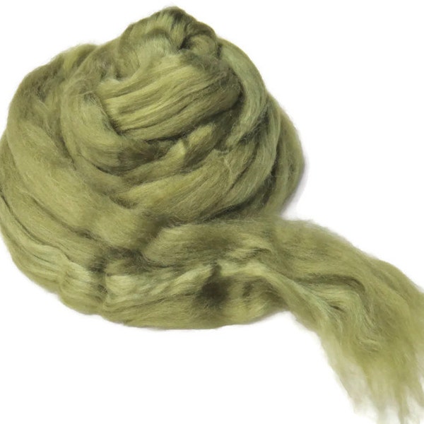 1 oz  Silk Roving ,color, Asparagus