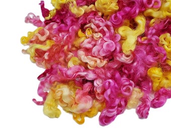 1oz ,Premium Leicester wool locks,  for tailspinning , doll hair and felting,  ADF-3