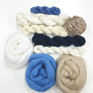 Huge Weaving Yarn and Sari silk Ribbon variety pack Kit  (Land to Sea)