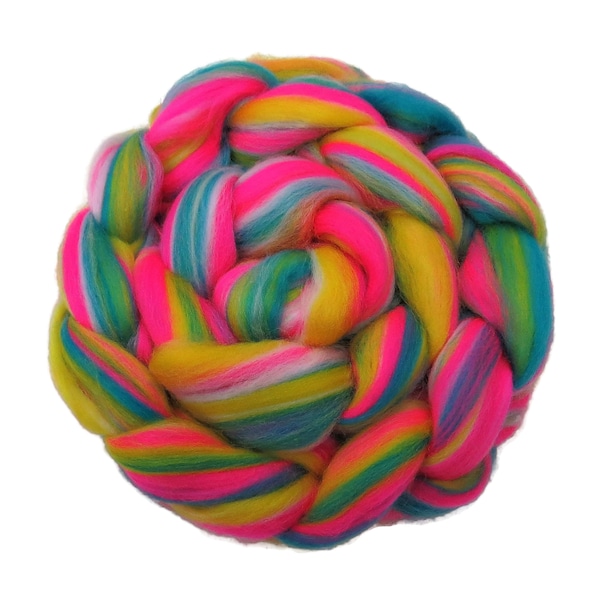 New! Merino blended wool roving , 2 or4 oz , Color Neon