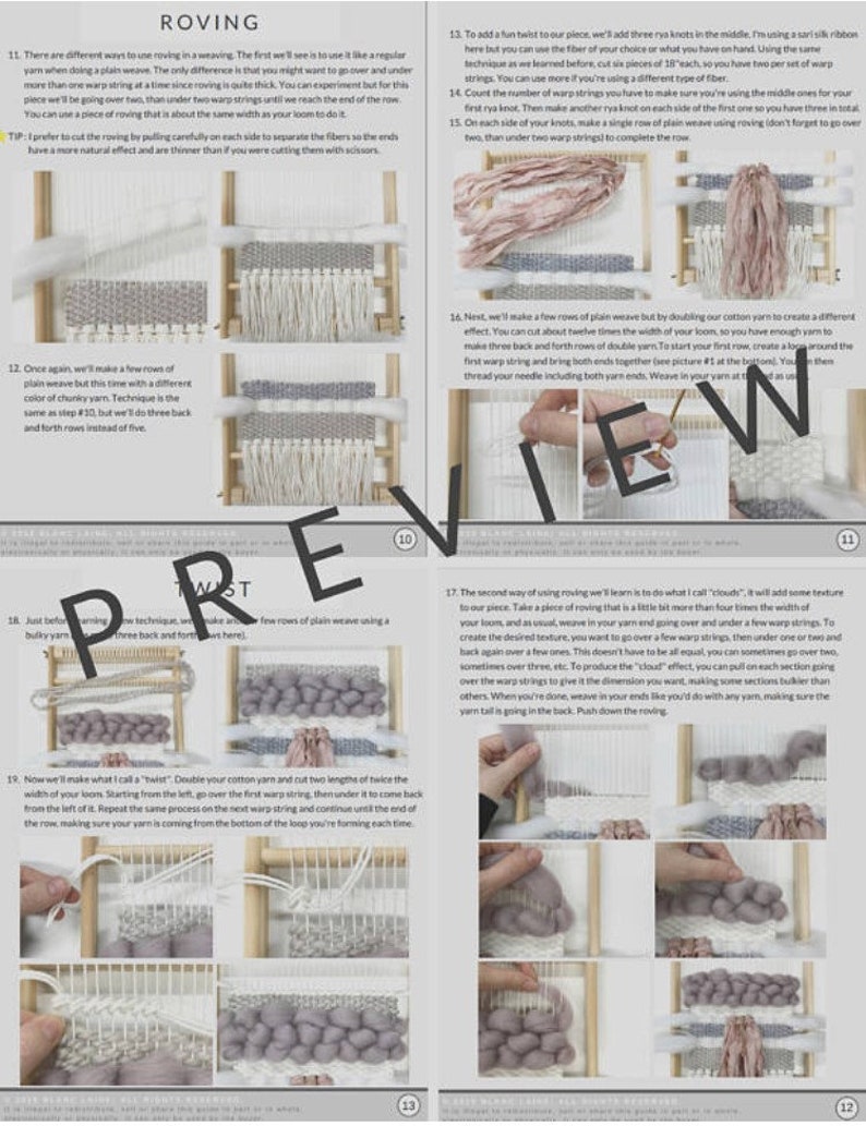Weaving kit for beginners with 30 page E-book / weaving loom with yarn and accessories / weaving starter's kit / learn to weave image 9