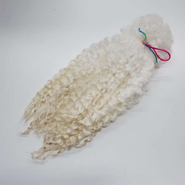 Mèches de laine Premium Extreme Wensleydale, cueillies à la main, 1 oz, 33 cm de long, couleur : blanc naturel