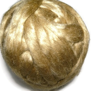 Royal Natural Golden Muga Silk Roving, 1 oz 28g Gold image 1